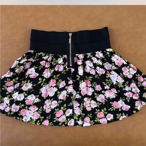 Joe Benbasset Black Floral Skater Skirt